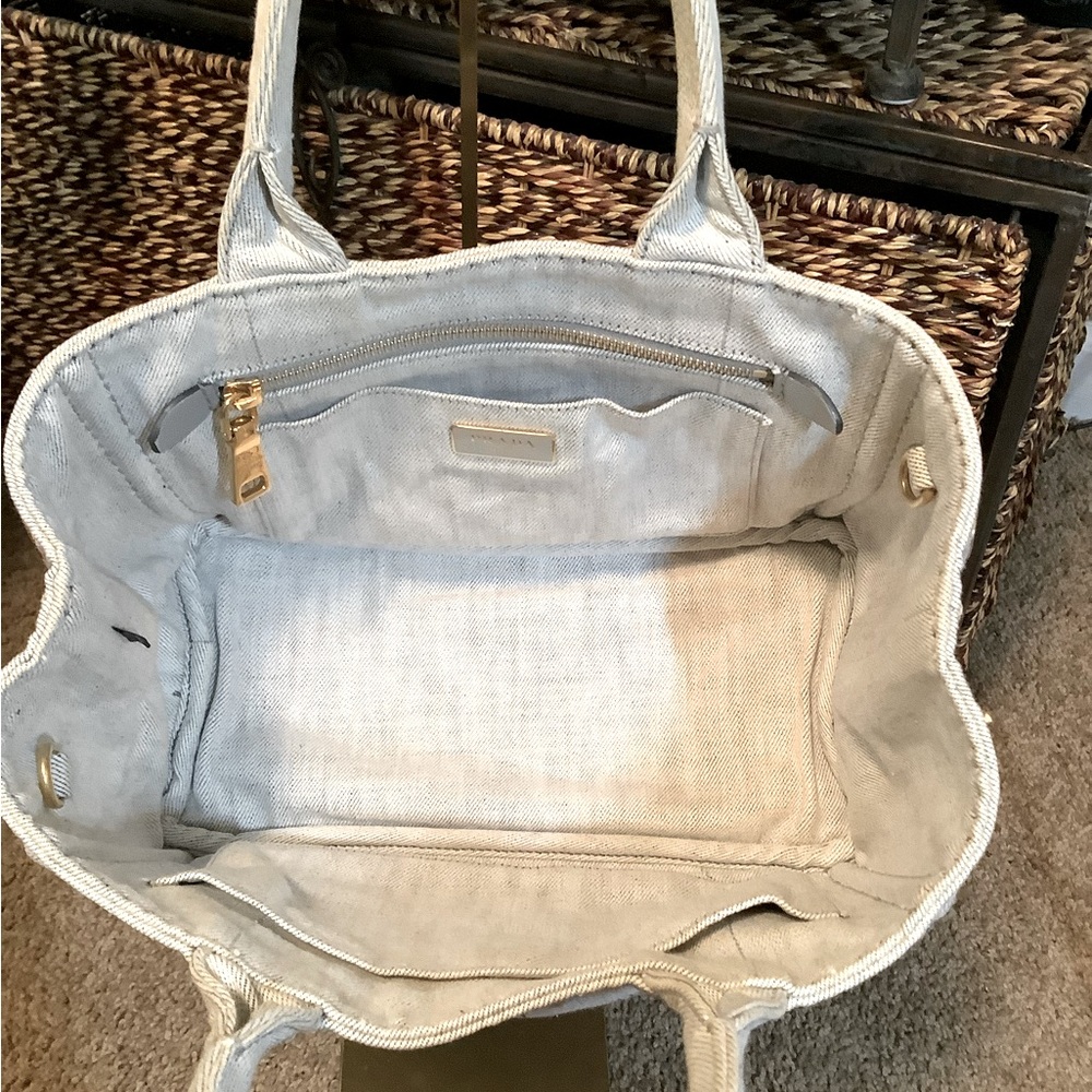 Prada Canapa 2 Way Tote Bag in Canvas Grey - Picture 11 of 14